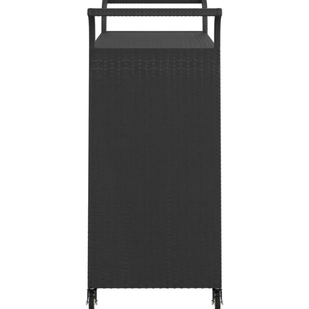 vidaXL Carrito de bar con cajón ratán sintético 100x45x97 cm Negro Best