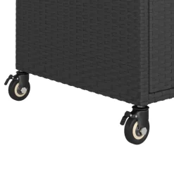 vidaXL Carrito de bar con cajón ratán sintético 100x45x97 cm Negro Best