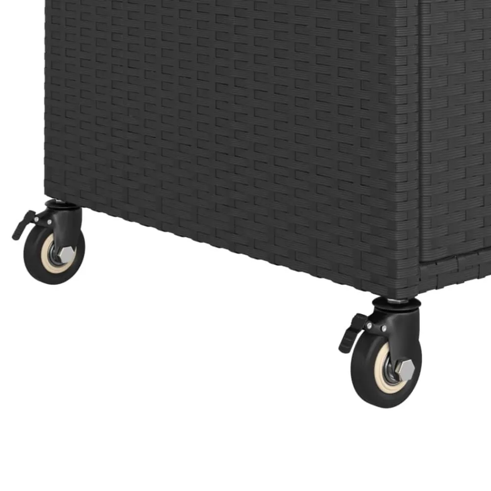 vidaXL Carrito de bar con cajón ratán sintético 100x45x97 cm Negro Best