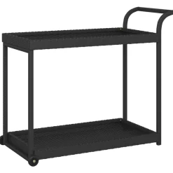 vidaXL Carros E Islas-Carrito de bar ratán sintético 100x45x83 cm