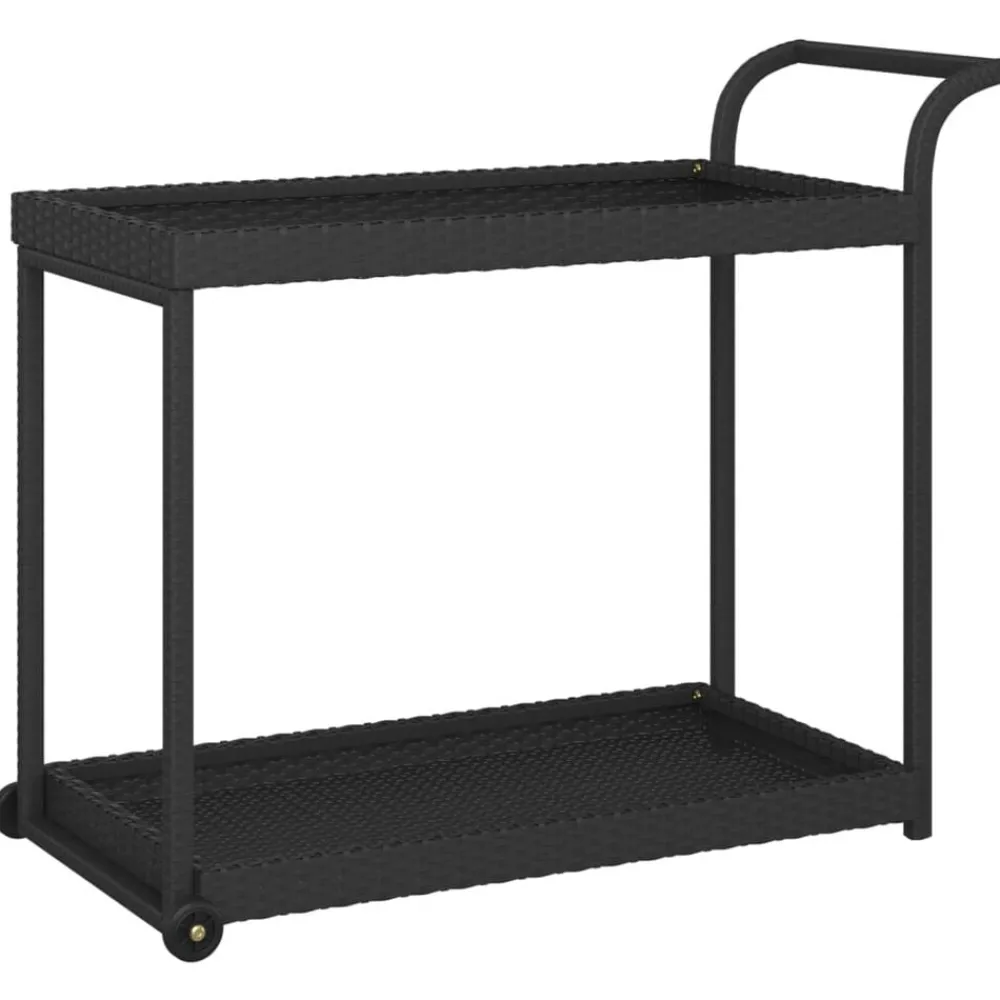 vidaXL Carros E Islas-Carrito de bar ratán sintético 100x45x83 cm
