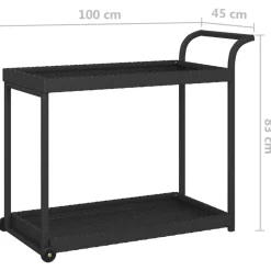 vidaXL Carros E Islas-Carrito de bar ratán sintético 100x45x83 cm