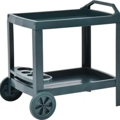 vidaXL Carrito de bebidas plástico 69x53x72 cm Verde Outlet
