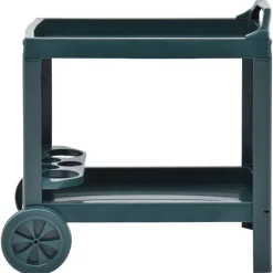 vidaXL Carrito de bebidas plástico 69x53x72 cm Verde Outlet
