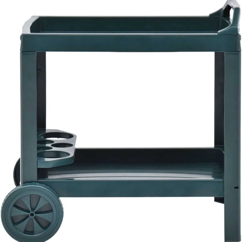vidaXL Carrito de bebidas plástico 69x53x72 cm Verde Outlet