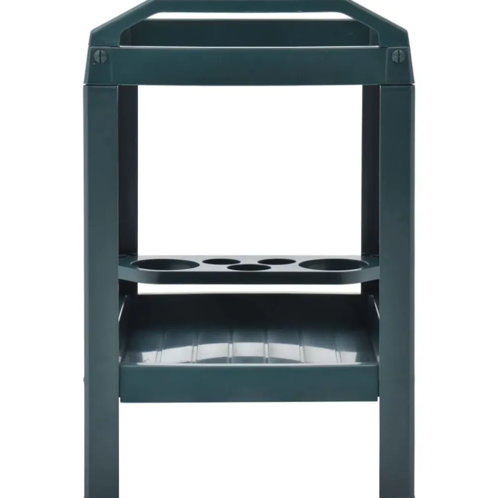 vidaXL Carrito de bebidas plástico 69x53x72 cm Verde Outlet