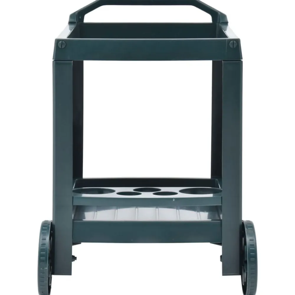 vidaXL Carrito de bebidas plástico 69x53x72 cm Verde Outlet