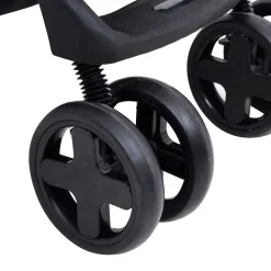 Niños vidaXL Transporte De Bebés-Carrito de bebés 2 en 1 de acero y negro
