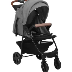 vidaXL Carrito de bebés 3 en 1 de acero Gris claro Discount
