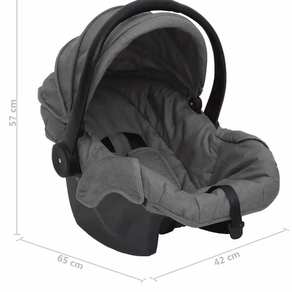 vidaXL Carrito de bebés 3 en 1 de acero Gris claro Discount