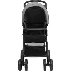 vidaXL Carrito de bebés 3 en 1 de acero y negro Gris claro Clearance
