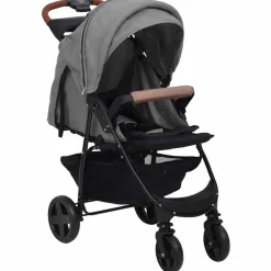 Niños vidaXL Transporte De Bebés-Carrito de bebés 2 en 1 de acero