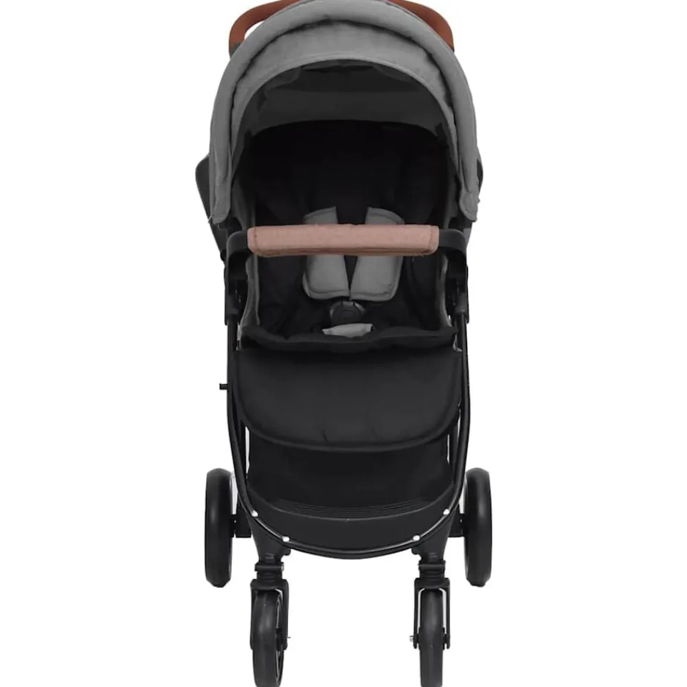 Niños vidaXL Transporte De Bebés-Carrito de bebés 2 en 1 de acero