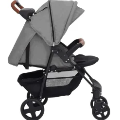 Niños vidaXL Transporte De Bebés-Carrito de bebés 2 en 1 de acero