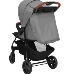 Niños vidaXL Transporte De Bebés-Carrito de bebés 2 en 1 de acero