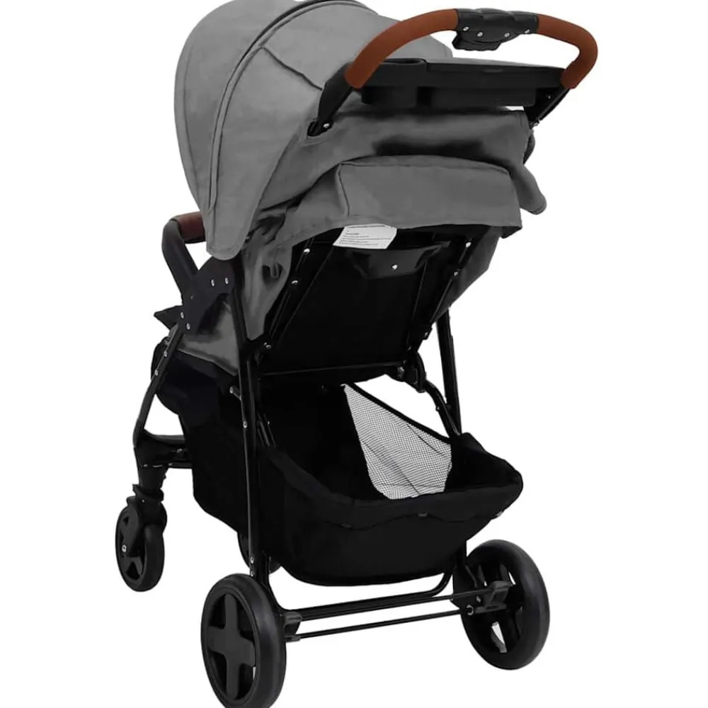 Niños vidaXL Transporte De Bebés-Carrito de bebés 2 en 1 de acero