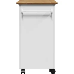 vidaXL Carros E Islas-Carrito de cocina BODO blanco y marrón 67,5x45x80 cm