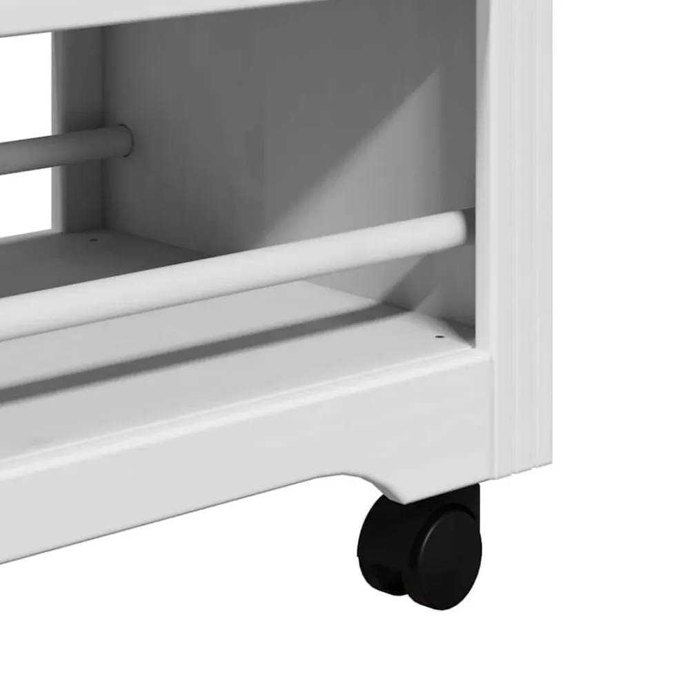 vidaXL Carros E Islas-Carrito de cocina BODO blanco y marrón 67,5x45x80 cm