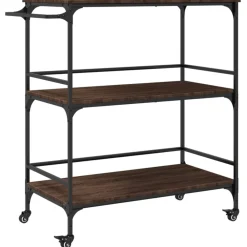 vidaXL Carrito de cocina madera ingeniería marrón roble 100,5x50x105cm Marr&oacute;n roble Outlet