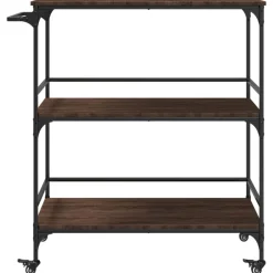 vidaXL Carrito de cocina madera ingeniería marrón roble 100,5x50x105cm Marr&oacute;n roble Outlet