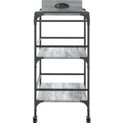 vidaXL Carrito de cocina madera ingeniería 81,5x41x92,5 cm Gris sonoma Discount