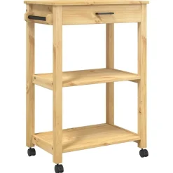 vidaXL Carrito de cocina MONZA madera maciza de pino 60x40x88,5 cm Marr&oacute;n Online