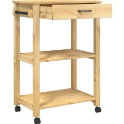 vidaXL Carrito de cocina MONZA madera maciza de pino 60x40x88,5 cm Marrón Online