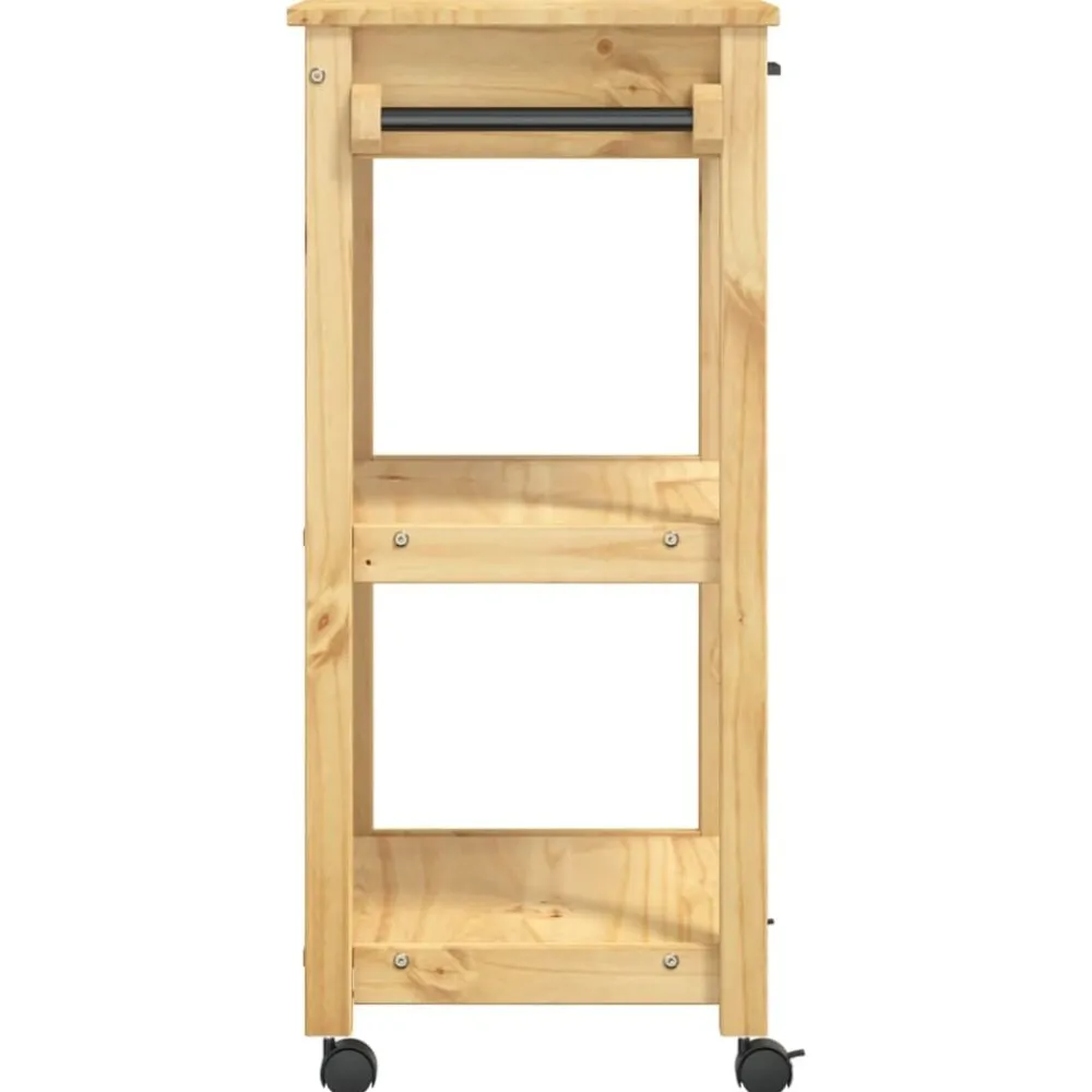 vidaXL Carrito de cocina MONZA madera maciza de pino 60x40x88,5 cm Marrón Online