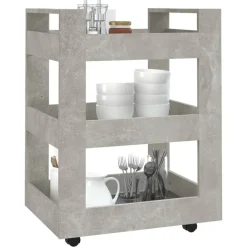 vidaXL Carrito de cocina madera contrachapada gris hormigón 60x45x80cm Gris hormig&oacute;n Sale