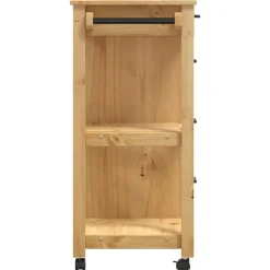 vidaXL Carros E Islas-Carrito de cocina MONZA madera maciza de pino 84x40x88,5 cm