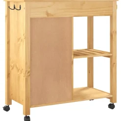 vidaXL Carros E Islas-Carrito de cocina MONZA madera maciza de pino 84x40x88,5 cm