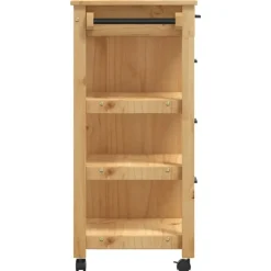 vidaXL Carros E Islas-Carrito de cocina MONZA madera maciza de pino 84x40x88,5 cm