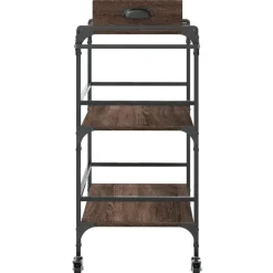 vidaXL Carros E Islas-Carrito de cocina madera ingeniería marrón roble 81,5x41x92,5cm
