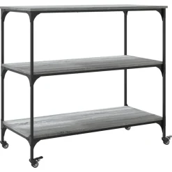 vidaXL Carrito de cocina madera ingeniería 102x50x95 cm Gris sonoma Discount