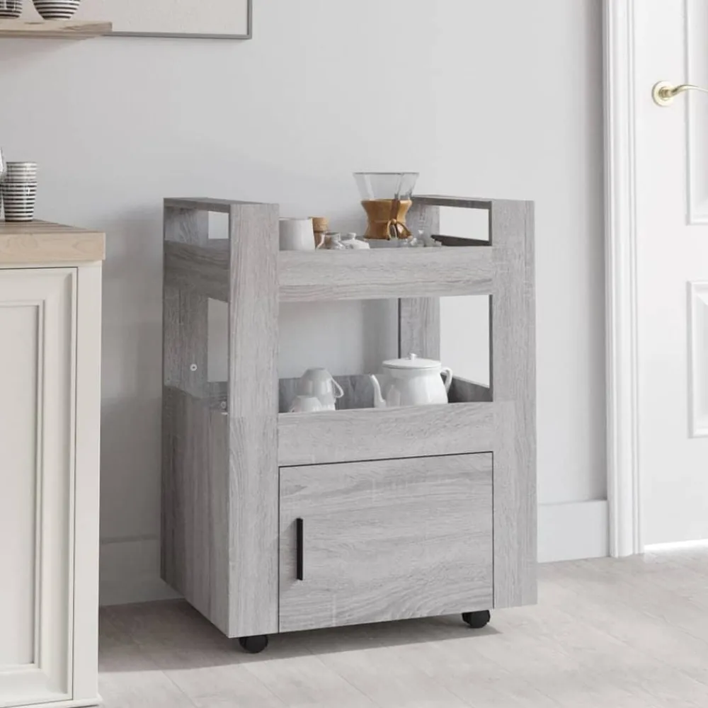 vidaXL Carrito de cocina madera contrachapada 60x45x80 cm Gris sonoma Clearance