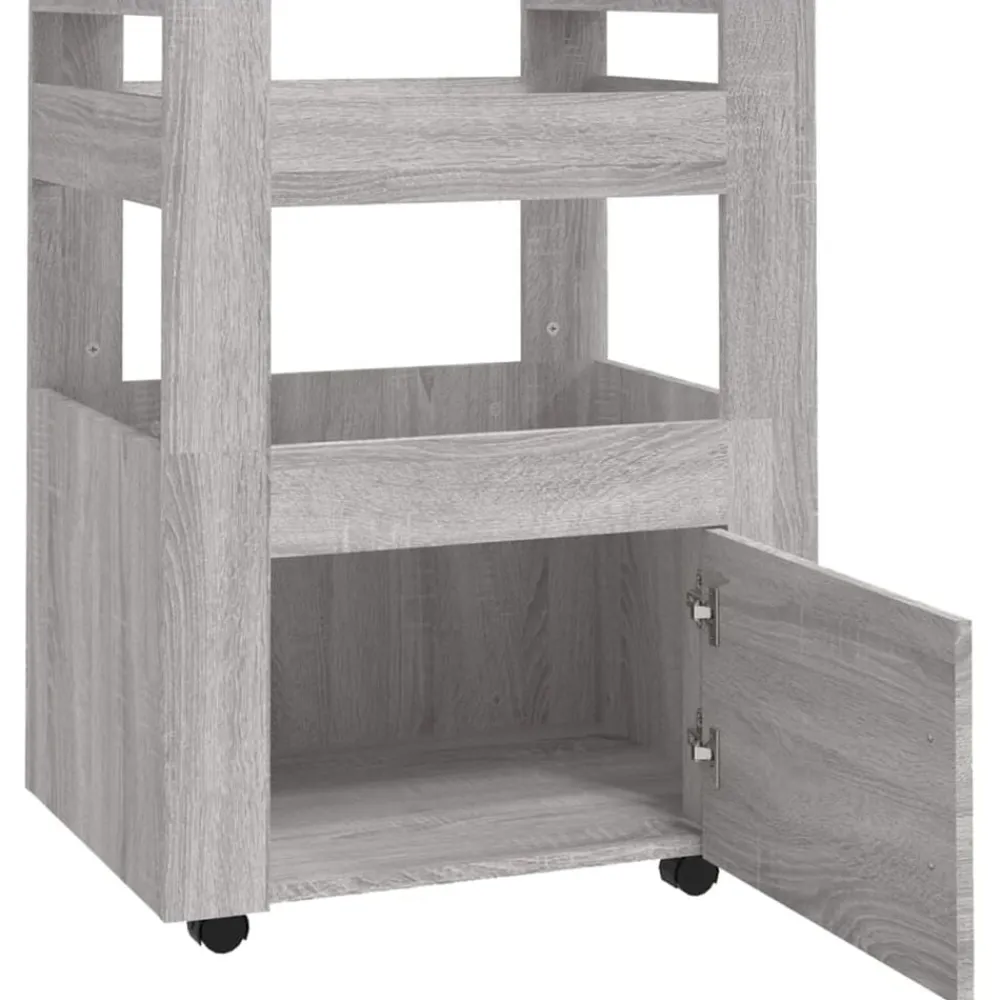 vidaXL Carrito de cocina madera contrachapada 60x45x80 cm Gris sonoma Clearance