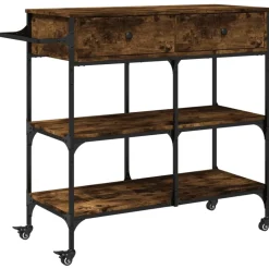 vidaXL Carros E Islas-Carrito de cocina madera ingeniería 105x42x95 cm