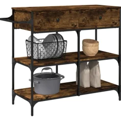 vidaXL Carros E Islas-Carrito de cocina madera ingeniería 105x42x95 cm