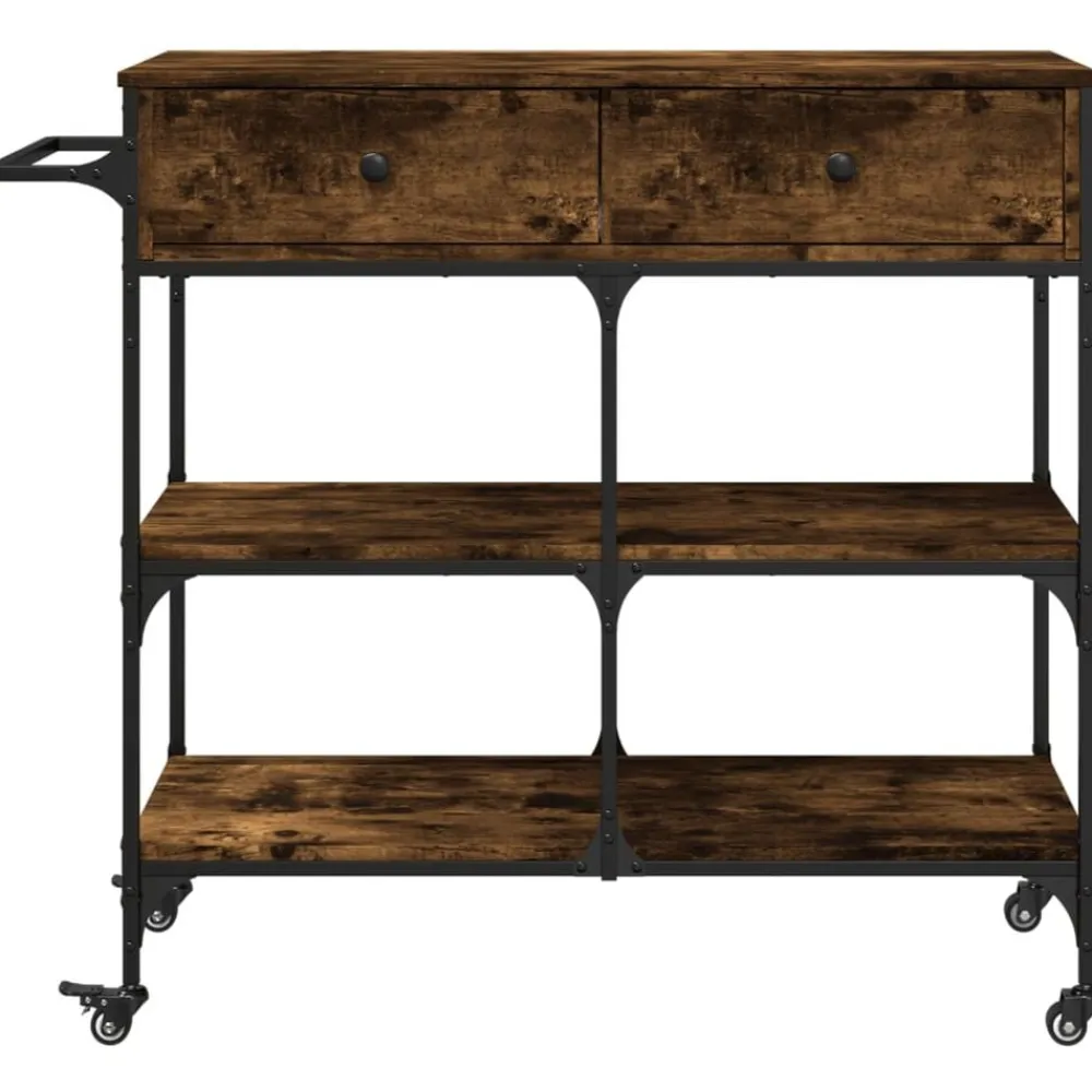 vidaXL Carros E Islas-Carrito de cocina madera ingeniería 105x42x95 cm