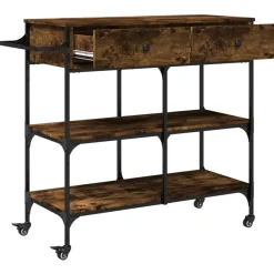 vidaXL Carros E Islas-Carrito de cocina madera ingeniería 105x42x95 cm