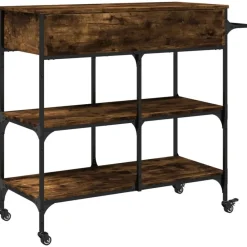 vidaXL Carros E Islas-Carrito de cocina madera ingeniería 105x42x95 cm