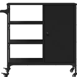 vidaXL Carrito de cocina madera de ingeniería 87,5x38,5x84,5 cm Negro Sale