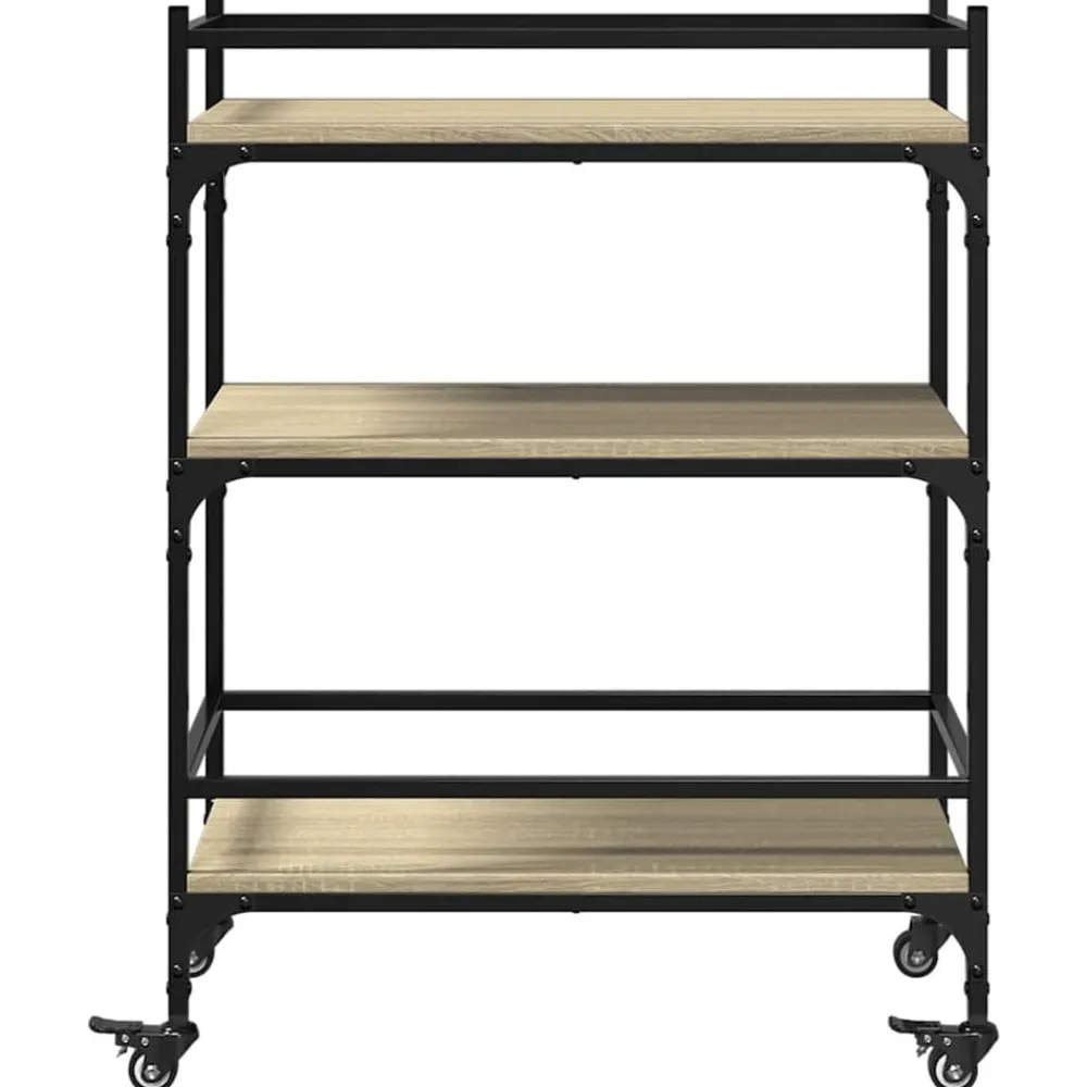 vidaXL Carrito de cocina madera ingeniería 65x40x86,5 cm Roble Sonoma Outlet