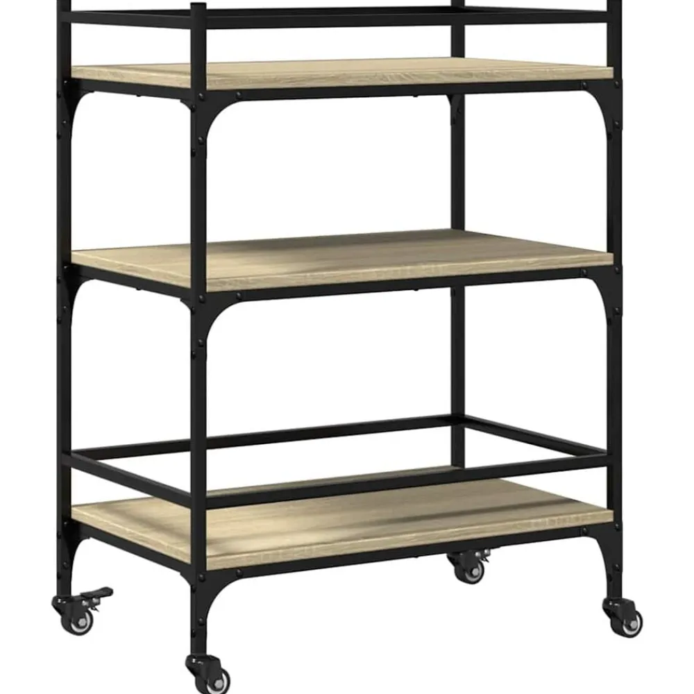 vidaXL Carrito de cocina madera ingeniería 65x40x86,5 cm Roble Sonoma Outlet