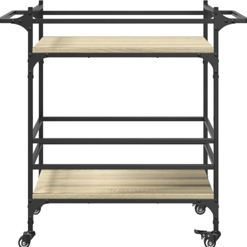 vidaXL Carrito de cocina madera ingeniería 82x40x78,5 cm Roble Sonoma Discount