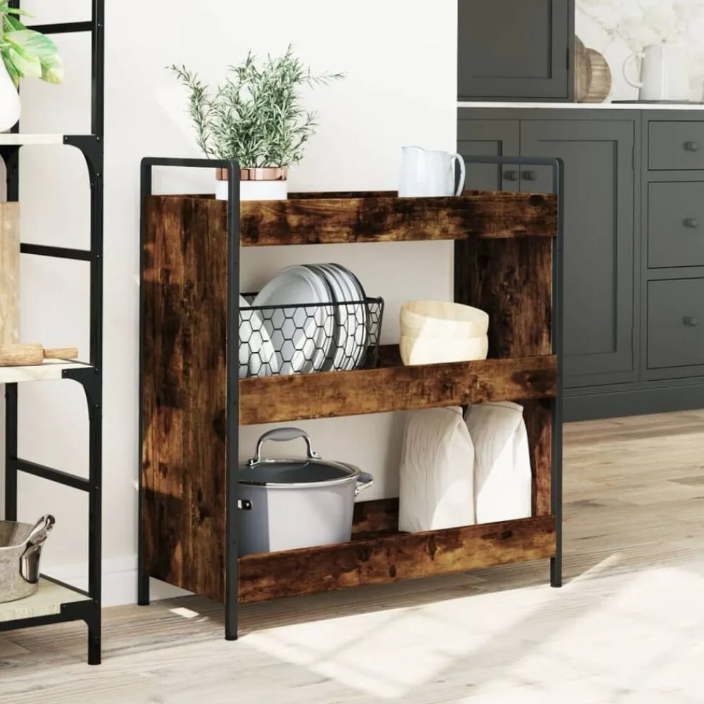 vidaXL Carros E Islas-Carrito de cocina madera ingeniería 70x30x82 cm