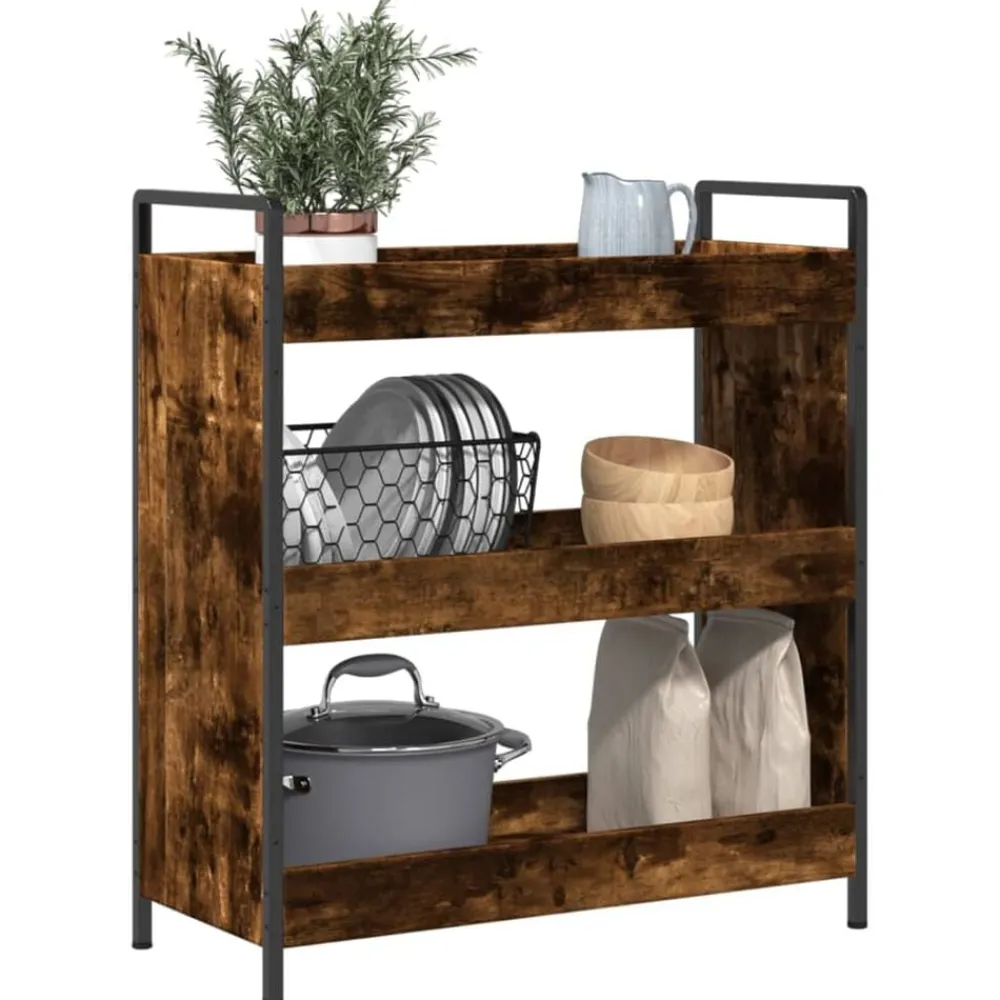 vidaXL Carros E Islas-Carrito de cocina madera ingeniería 70x30x82 cm