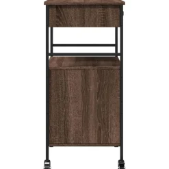 vidaXL Carrito de cocina madera ingeniería marrón roble 56x43x89,5 cm Marr&oacute;n roble Hot