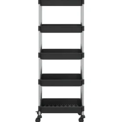 vidaXL Carros E Islas-Carrito de cocina 5 niveles hierro y ABS 42x29x128 cm