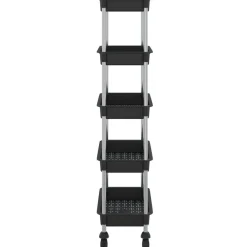 vidaXL Carros E Islas-Carrito de cocina 5 niveles hierro y ABS 42x29x128 cm